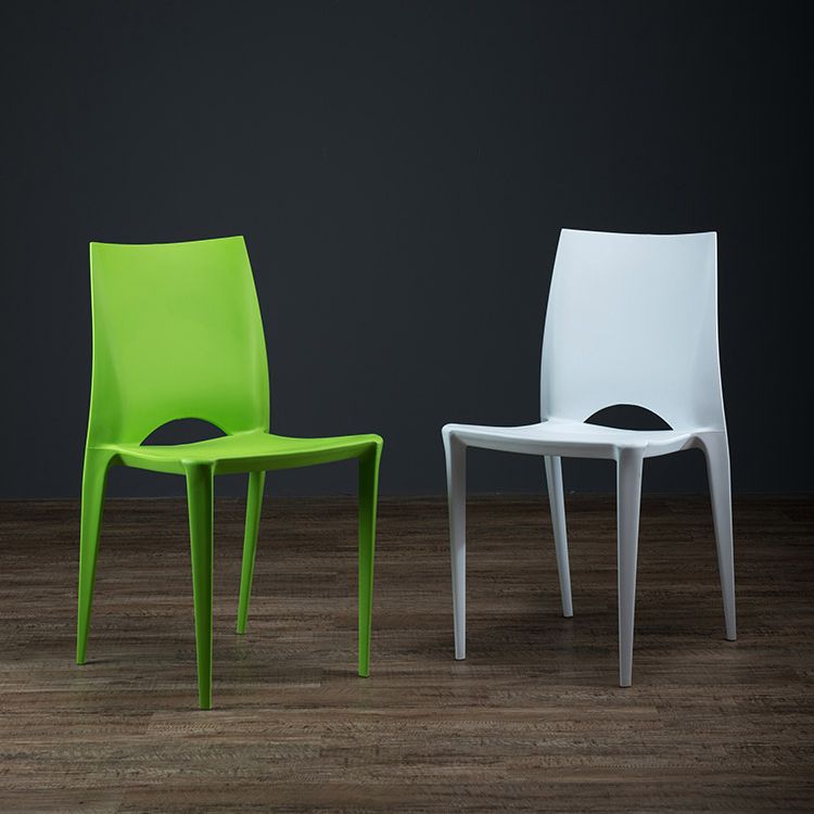 Plastic Scandinavian Kitchen Dining Room Chair Open Back Side Chair Clearhalo ' kitchen&dining_furn' 'Dining Chairs' 'Dining Tables & Seating' 'dining_chair' 'Furniture' 'furniture_dining_chair' 'Kitchen & Dining Furniture' 'kitchen' 1200x1200_72c57b0c-9b81-4765-92d2-30660a904d2f