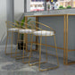Contemporary Backrest Bar Stools Metal Barstool with Gold Footrest