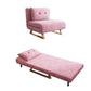 31" Wide Glam Futon Sofa Bed Pink Folding Futon Sleeper Sofa