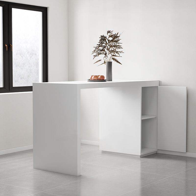 Modern Sintered Stone Top Rectangle White Bar Dining Table with Storage Clearhalo 'Bar Furniture' 'Bar Tables' 'bar_tables' 'furn' 'furn_bar_tables' 'Furniture' 'Kitchen & Dining Furniture' 1200x1200_72c851f6-acf1-4940-92aa-5f11b6dcf0f6