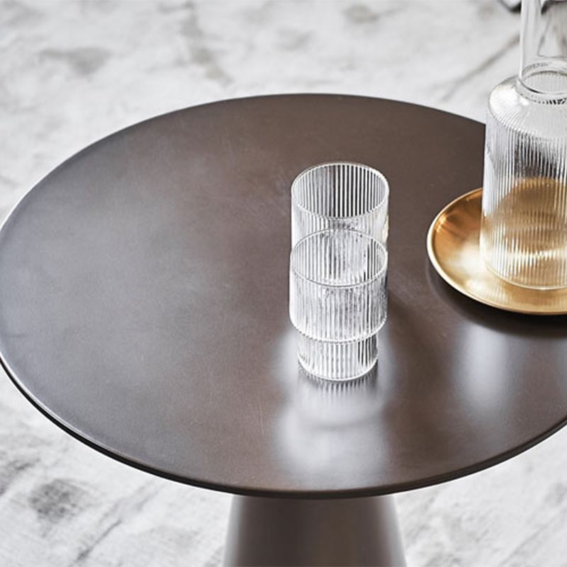 Mid-Century Metal Round Top Side Table 19.6-inch Pedestal End Table Clearhalo 'Coffee & Accent Tables' 'End & Side Tables' 'end_side_tables' 'furn' 'furn_end_side_tables' 'Furniture' 'Living Room Furniture' 1200x1200_72c98d62-7830-451f-916b-b839cf8834bc