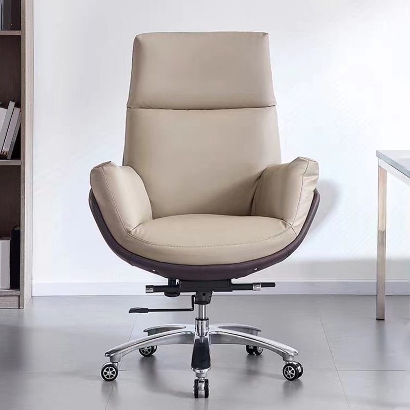 Contemporary Office Chair Wheels Leather High Back Executive Chair Clearhalo 'furn' 'furn_office_chair' 'Furniture' 'Office Chairs' 'Office Furniture' 'office_chair' 1200x1200_72c9b871-ff89-4f0c-86d1-a5e18d533405