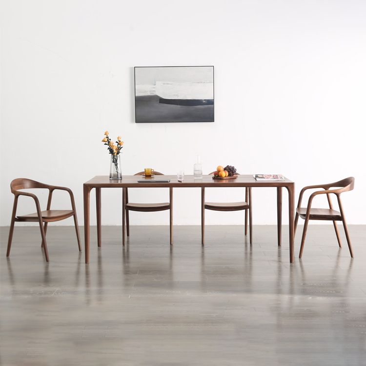 Modern Rectangle Walnut Wood Dining Set 1/2/3/5/7 Pieces Dining Table with Wood Chairs Clearhalo 'Dining Room Sets' 'Dining Tables & Seating' 'dining_room_set' 'furn' 'furn_dining_room_set' 'Furniture' 'furniture_dining_room_set' 'Kitchen & Dining Furniture' 1200x1200_72caaeca-a182-405d-90ca-8d8a944c2608