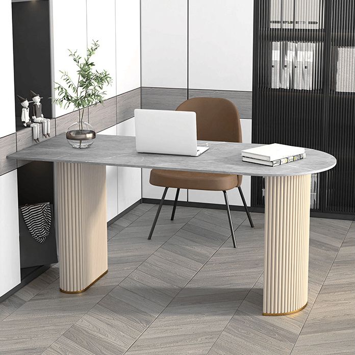 Contemporary Oval Marble Office Desk for Home or Office Writing Desk Clearhalo 'furn' 'furn_office_desk' 'Furniture' 'Office Desks' 'Office Furniture' 'office_desk' 1200x1200_72cbf98f-1ea7-42c8-b74c-7757a6ddec21