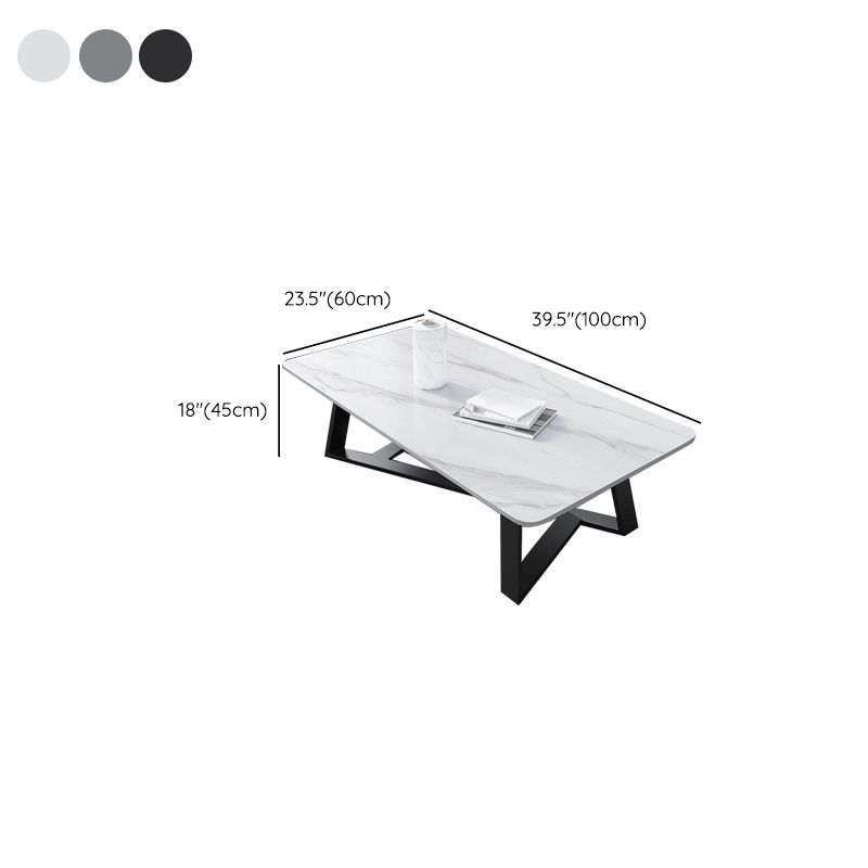 X-Base Coffee Cocktail Table Rectangle Coffee Table with Marble Top Clearhalo 'Coffee & Accent Tables' 'Coffee Tables' 'coffee_tables' 'furn' 'furn_coffee_tables' 'Furniture' 'Living Room Furniture' 1200x1200_72cc618e-4507-4f80-8381-f844367063c3