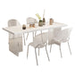 Contemporary Dining Table White Rectangle Solid Wood Dinner Table