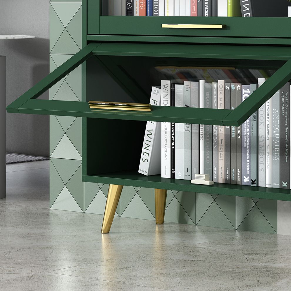 Modern Engineered Wood Bookcase, Door Bookshelf for Any Room, 12" W