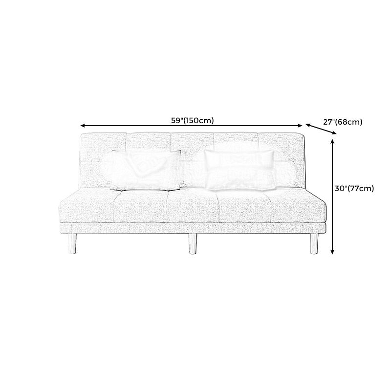 Armless Tight Back Bed Settee Cotton Blend and Faux Leather Sofa Bed Clearhalo 'furn' 'furn_sofas' 'Furniture' 'furniture_sofas' 'Living Room Furniture' 'Sofa' 'sofas' 1200x1200_72d22f81-9d58-4e59-9163-7b870b588641