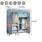 Contemporary Wardrobe Armoire Metal Armoire with Garment Rod for Home
