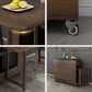 Modern Rectangle Folding Wood Dining Table for Small Space with Pedestal Base