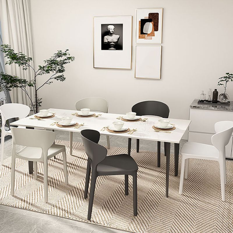 Silla de plástico moderna abierta silla de comedor interior para comedor para comedor
