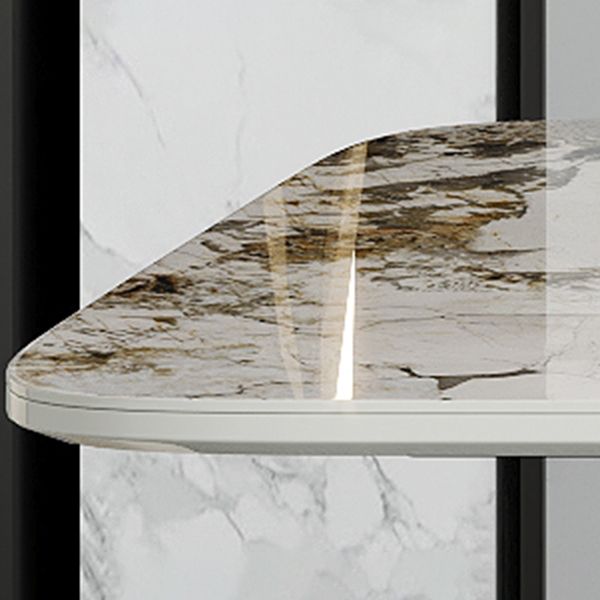 Metal Contemporary Rectangular Dining Table Sintered Stone Table with Pedestal Clearhalo ' dining_table' 'Dining Tables & Seating' 'Dining Tables' 'furn' 'furn_dining_table' 'Furniture' 'furniture_dining_table' 'Kitchen & Dining Furniture' 'kitchen&dining_furn' 'kitchen' 'kitchen_dining_table' 1200x1200_72d65092-1eeb-4920-b250-f09bfa0de581