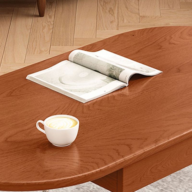 4 Legs Coffee Table Contemporary Oval Solid Wood Coffee Cocktail Table Clearhalo 'Coffee & Accent Tables' 'Coffee Tables' 'coffee_tables' 'furn' 'furn_coffee_tables' 'Furniture' 'Living Room Furniture' 1200x1200_72d653ed-b961-48fe-963d-ee7971c1f904