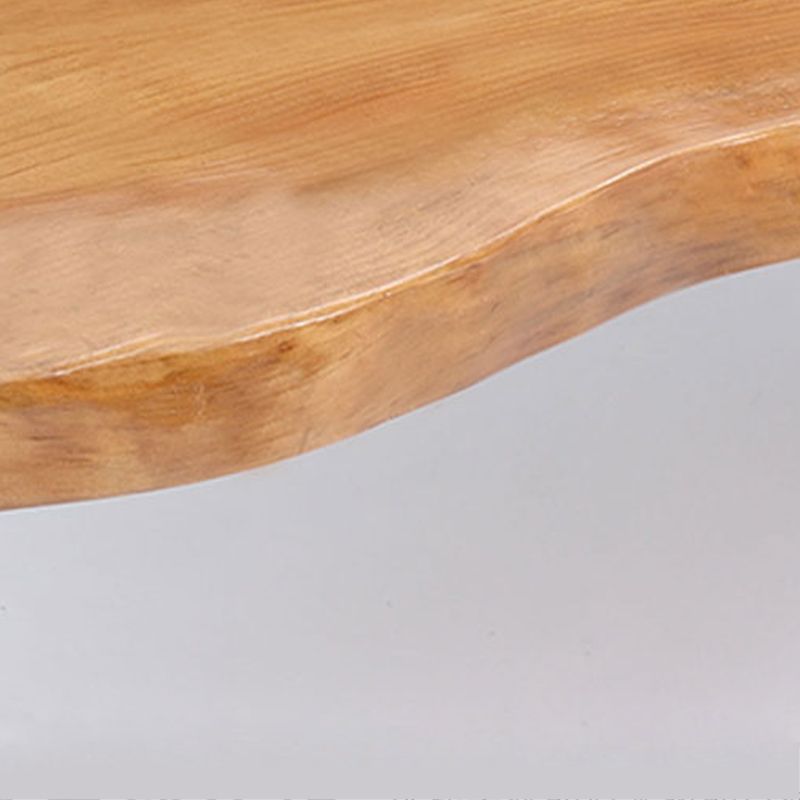 Mesa rectangular moderna de madera de pino, patas de hierro para comedor
