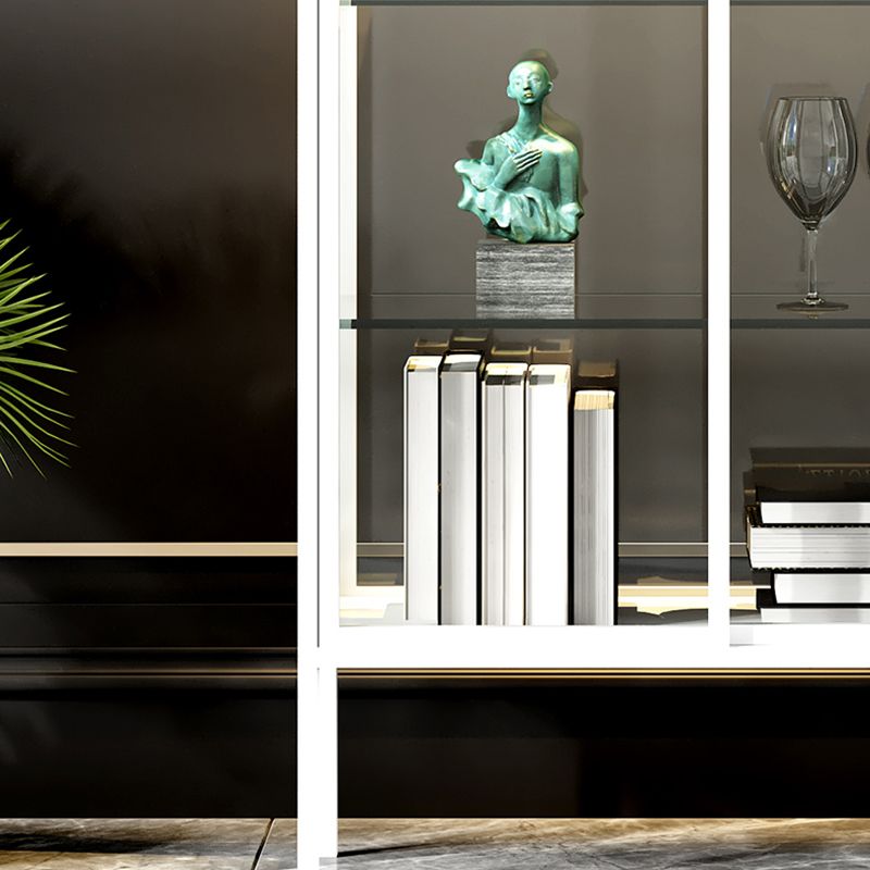 Modern Steel Curio Cabinet Standard 14" W Cabinet for Dining Room Clearhalo 'Display & China Cabinets' 'display_china_cabinets' 'furn' 'furn_display_china_cabinets' 'Furniture' 'Kitchen & Dining Furniture' 1200x1200_72d74dde-6706-4e3f-91ee-f30ab2e0fcff