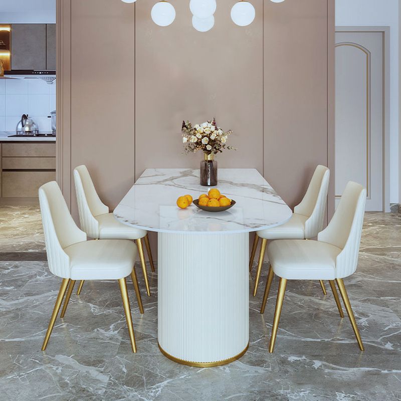 Glam 1/3/4/5 Pieces Dining Set Rectangle Sintered Stone Dining Table Set Clearhalo 'Dining Room Sets' 'Dining Tables & Seating' 'dining_room_set' 'furn' 'furn_dining_room_set' 'Furniture' 'furniture_dining_room_set' 'Kitchen & Dining Furniture' 1200x1200_72d7d06b-3394-4295-8b57-ac86ebf2a829
