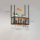 Black Metal Hanging Wine Holder with Glass Holder & Storage Shelf Clearhalo 'furn' 'furn_wine_racks' 'Furniture' 'Kitchen & Dining Furniture' 'Wine Racks' 'wine_racks' 1200x1200_72d8ed98-655c-407a-8f76-58bc0be25f32
