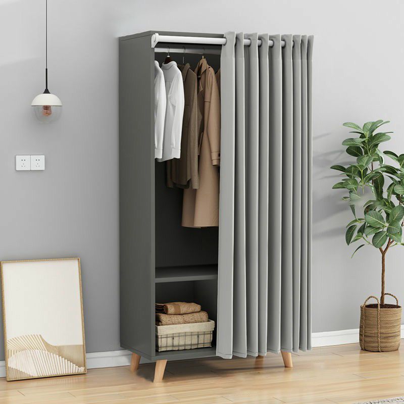 Bedroom Storage Cabinet with Clothes Rail Modern Cabinet with Wooden Legs Clearhalo 'Armoires & Wardrobes' 'armoires_wardrobes' 'Bedroom Furniture' 'furn' 'furn_armoires_wardrobes' 'Furniture' 1200x1200_72d961fc-3be6-4c19-91de-ba3c651ef5bc