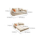 Glam Styled Metal Frame Sleeper Sofa Upholstered Square Arms Sofa Bed