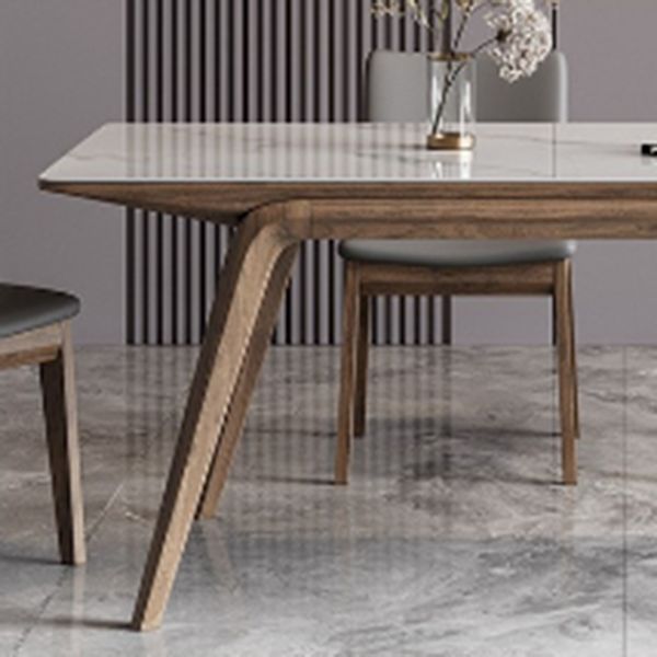 Mesa de comedor industrial Mesa de comedor rectangular de piedra en blanco