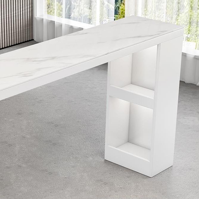 Table de pub / bar en métal moderne rectangle Table de hauteur de barre intérieure blanche