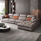 Tufted Pillow Top Arm Sofa with Chaise 133.86" W Faux Leather Sofa