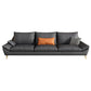 Contemporary 3-seater 33.46" H Faux Leather Pillow Top Arm Sofa