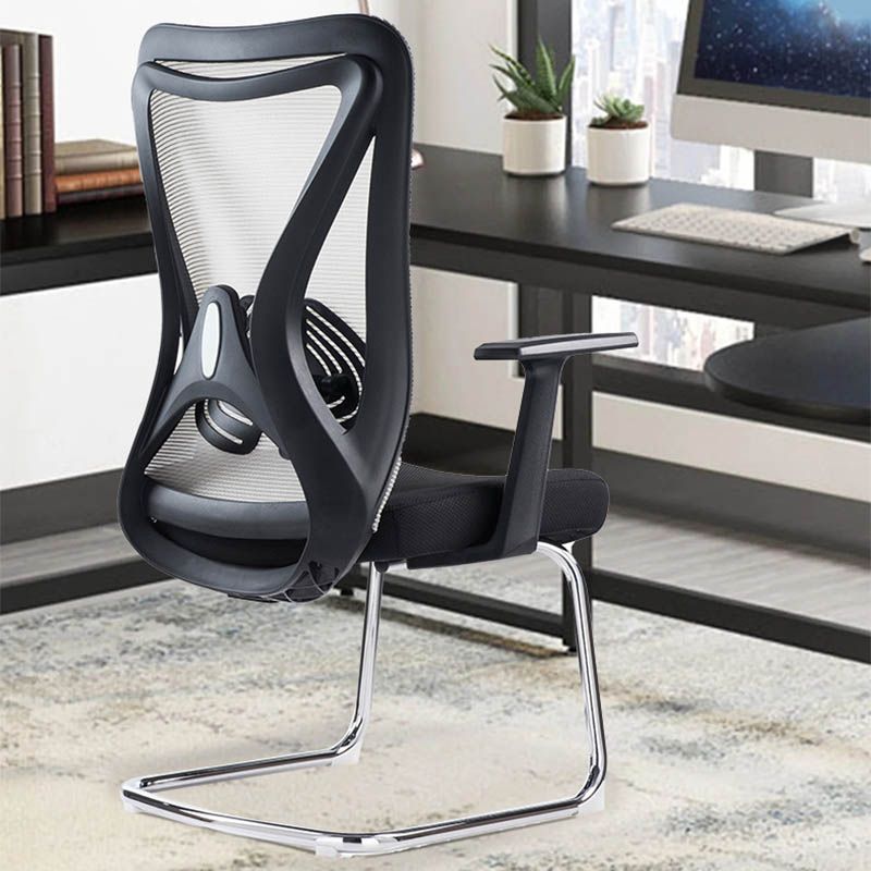 Fixed Arms Office Chair No Wheels Modern Upholstered No Distressing ...