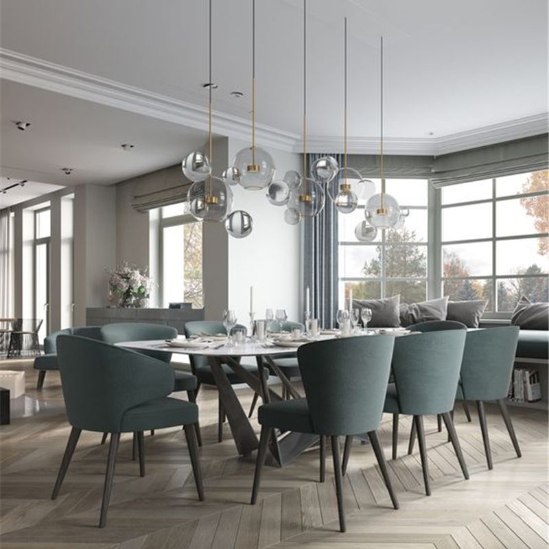 Eetkamer zijstoelen Moderne keukenarmoelstoel met gestoffeerd