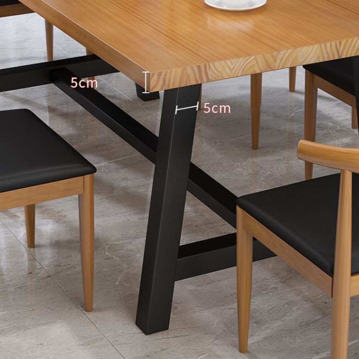 Juego de comedor industrial de 1/2/7 piezas, juego de comedor interior rectangular de madera maciza