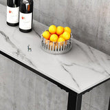 Tavolo da bar rettangolare in pietra sinterizzato tavolo da bistrot industriale con doppio piedistallo