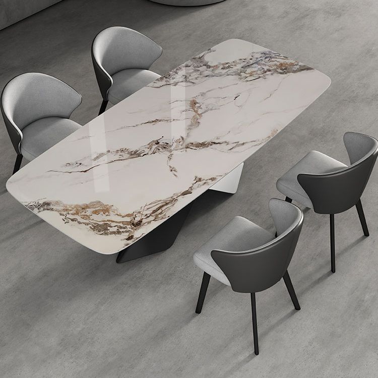 Modern Style Sintered Stone Dining Table Set White 1/4/5/7 Pieces Dining Set for Home Use Clearhalo 'Dining Room Sets' 'Dining Tables & Seating' 'dining_room_set' 'furn' 'furn_dining_room_set' 'Furniture' 'Kitchen & Dining Furniture' 1200x1200_72e1bd43-9083-4d4b-898c-03a93eded4e8