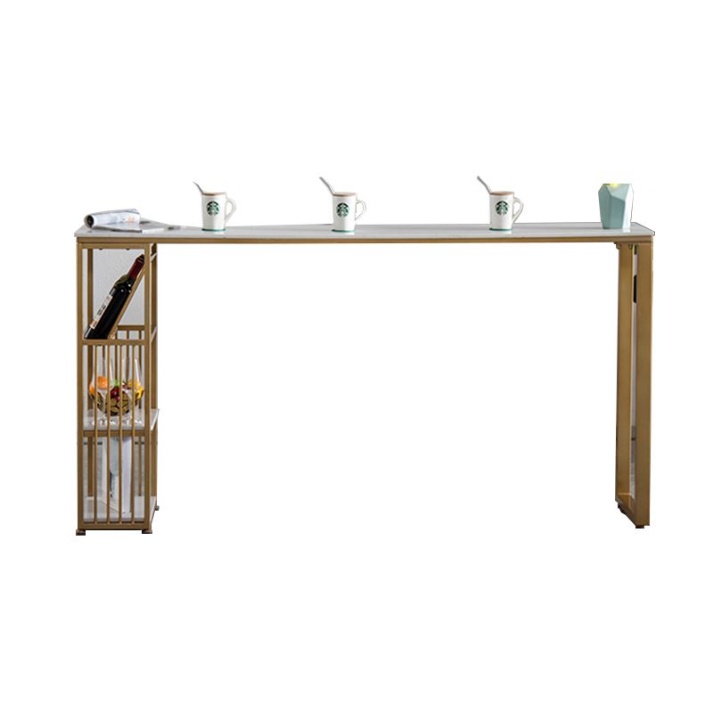 Glam Rectangle Counter Height Dining Table White and Gold Pub Table Clearhalo 'Bar Furniture' 'Bar Tables' 'bar_tables' 'furn' 'furn_bar_tables' 'Furniture' 'Kitchen & Dining Furniture' 1200x1200_72e1eda2-725d-464f-a27d-172b6a380c2b