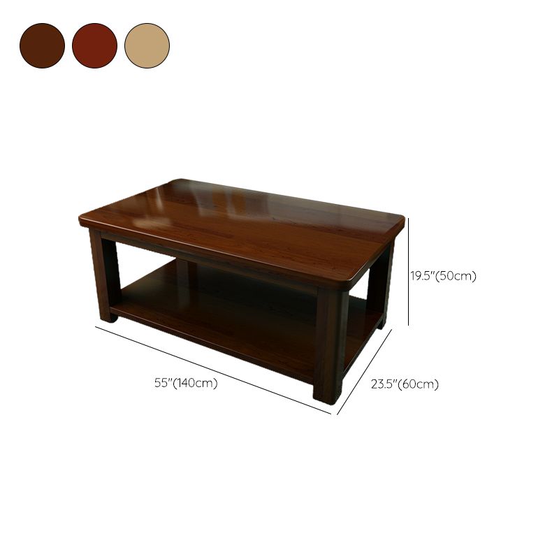 Contemporary Solid Wood Coffee Table Rectangle 4 Legs Coffee Cocktail Table Clearhalo 'Coffee & Accent Tables' 'Coffee Tables' 'coffee_tables' 'furn' 'furn_coffee_tables' 'Furniture' 'Living Room Furniture' 1200x1200_72e1f3af-7ee5-43de-be5d-0380cc18d64b