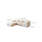 37" Wide Contemporary Sofa Fabric Tufted White Standard Seating