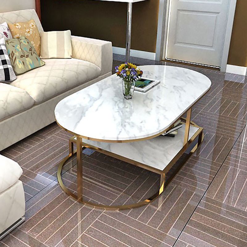Contemporary Frame Cocktail Table Rectangular Coffee Table with Storage ...