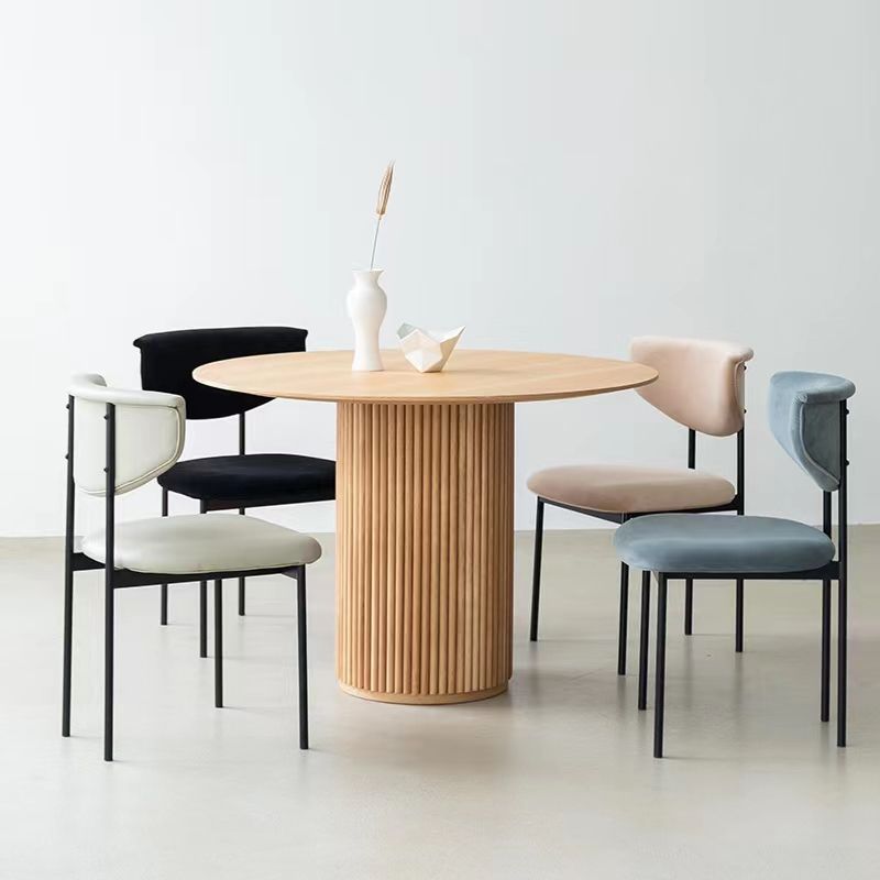 Table à manger ronde de style moderne Table à manger en bois massif pour la maison