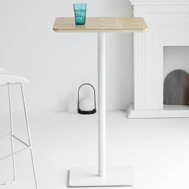 Industrial Solid Wood Bar Dining Table Steel Single Pedestal Bistro Table Fixed Table Clearhalo 'Bar Furniture' 'Bar Tables' 'bar_tables' 'Furniture' 'furniture_bar_tables' 'Kitchen & Dining Furniture' 'kitchen&dining_furn' 'kitchen' 1200x1200_72e40d50-cbdc-47a9-97ff-b7af3d6ce380