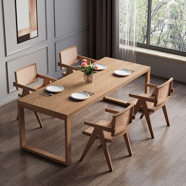 Set da pranzo moderno da 1/2/4/5/7 pezzi Set da pranzo per interni con doppio piedistallo in legno massello di pino