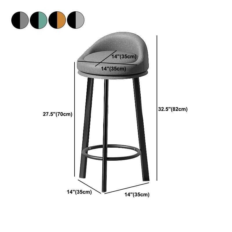 Contemporary Swivel Barstool Matte Finish Upholstered Bar Stools Clearhalo 'Bar Furniture' 'Bar Stools' 'bar_stools' 'furn' 'furn_bar_stools' 'Furniture' 'Kitchen & Dining Furniture' 1200x1200_72e60a29-e597-4427-920f-c3318cbe2b58