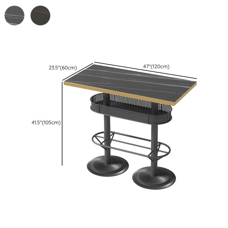 Mesa de bar de estilo industrial, sala de estar, escritorio de bar bistró con almacenamiento