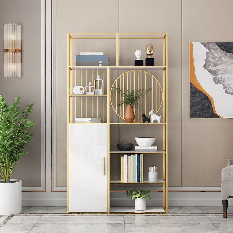 Glam Antique Finish Shelf Bookcase Etagere Bookshelf with Shelves Clearhalo 'Bookcases' 'furn' 'furn_bookcases' 'Furniture' 'Office Furniture' 1200x1200_72e7b756-40e9-46e4-9a86-f51d1a3848c8