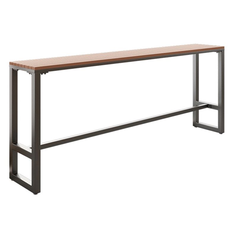 Wood Top Bar Table Industrial Bar Dining Table with Trestle Base Clearhalo 'Bar Furniture' 'Bar Tables' 'bar_tables' 'furn' 'furn_bar_tables' 'Furniture' 'furniture_bar_tables' 'Kitchen & Dining Furniture' 1200x1200_72e9a72c-03d8-4fcf-b55d-9696a162695c