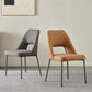 Silla lateral abierta para el hogar de cuero sintético silla de comedor moderna con piernas negras