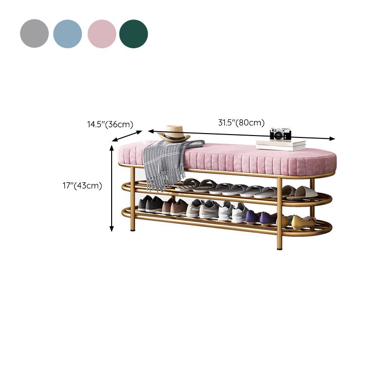 Glam 14.5" W Seating Bench Cushioned Shoe Storage Entryway and Bedroom Bench Clearhalo 'Benches' 'Chairs & Seating' 'furn' 'furn_benches' 'Furniture' 'Living Room Furniture' 1200x1200_72ebd71b-ba51-4a42-977e-03f58116ecd2