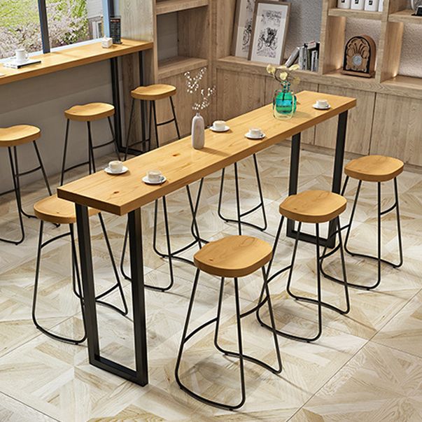 Cafe and Break-room Bistro Bar Desk Modern Rectangle Wood Counter-height Pub Table Clearhalo 'Bar Furniture' 'Bar Tables' 'bar_tables' 'furn' 'furn_bar_tables' 'Furniture' 'furniture_bar_tables' 'Kitchen & Dining Furniture' 'kitchen&dining_furn' 'kitchen' 1200x1200_72edfb2b-088c-46dd-883e-529c1006cbd5