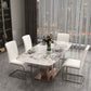 Luxury Sintered Stone Top Table Rectangle Indoor Table with Gold Metal Pedestal Clearhalo 'Dining Tables & Seating' 'Dining Tables' 'dining_table' 'furn' 'furn_dining_table' 'Furniture' 'furniture_dining_table' 'Kitchen & Dining Furniture' 'kitchen' 'kitchen_dining_table' 1200x1200_72eeedf5-34f3-4f7e-8387-753bfed2c7fb