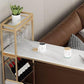 Iron Storage Base Bar Dining Table Modern Bar Table with Wine Glass Holders and Wine Rack