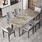Rectangle Stone Dining table Modern 4 Black Solid Wood Legs Dining Table Clearhalo 'Dining Tables & Seating' 'Dining Tables' 'dining_table' 'furn' 'furn_dining_table' 'Furniture' 'furniture_dining_table' 'Kitchen & Dining Furniture' 'kitchen' 'kitchen_dining_table' 1200x1200_72f0074f-397a-4df8-8bab-7d9c2c2ce4e2