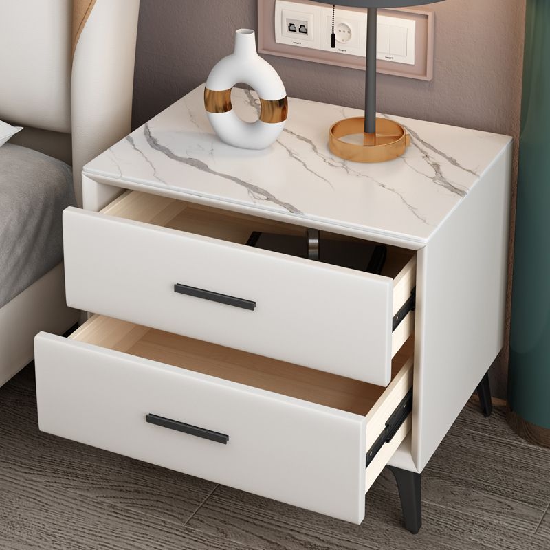 Modern Nightstand Stone Accent Table Nightstand with 2 Drawers Clearhalo 'Bedroom Furniture' 'furn' 'furn_night_stand' 'Furniture' 'night_stand' 'Nightstands' 1200x1200_72f1119d-5cd3-4a30-9ca8-ab6d400b383f